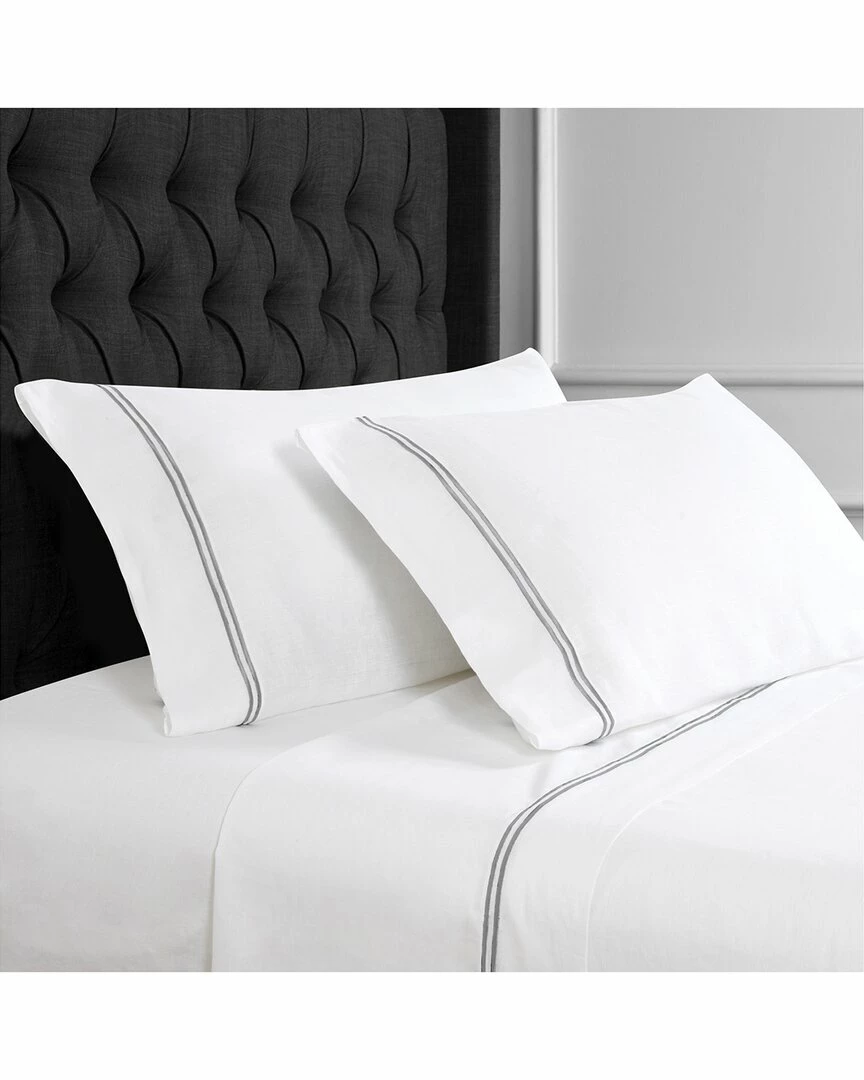 Melange Home Linen Pillowcase Set Of 2 Pillowcases & Shams White - Image 4