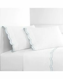 Melange Home Double Scalloped Pillowcase Set Of 2 Pillowcases & Shams