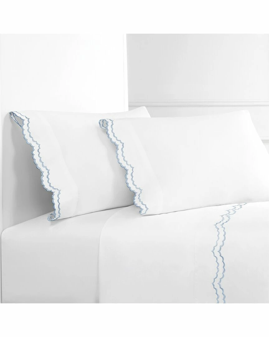 Melange Home Double Scalloped Pillowcase Set Of 2 Pillowcases & Shams