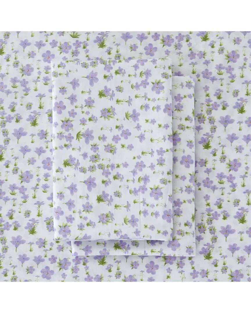 Melange Home T400 Hemstitch Little Lilac Sheet Set Sheets Purple - Image 2