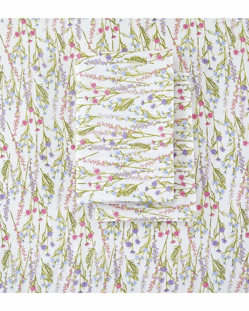 Melange Home T400 Hemstitch Spring Floral Sheet Set Sheets Multi - Image 2