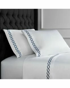 Melange Home T600 Rope Embroidered Sheet Set Sheets Navy