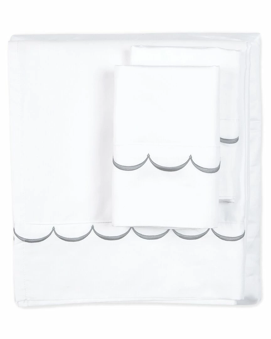 Melange Home T600 Scallop Embroidered Sheet Set Sheets - Image 2