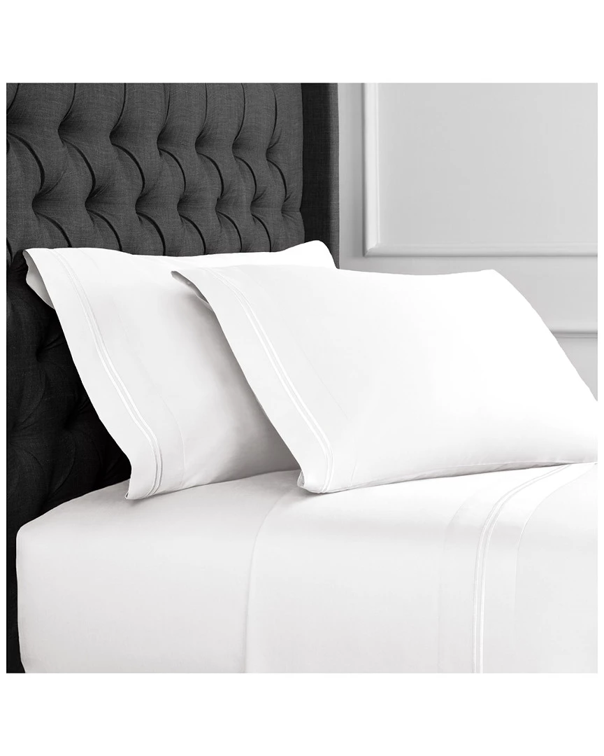 Melange Border Strip Embroidered 600TC Sheet Set Home Sheets