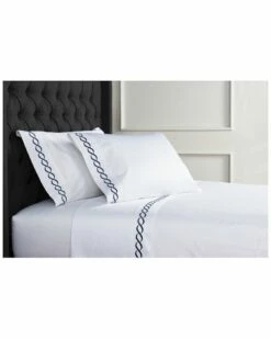 Melange Set Of 2 Rope Embroidered Pillowcases Home Pillowcases & Shams
